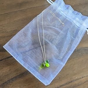 Blown Glass bubble Greens necklace